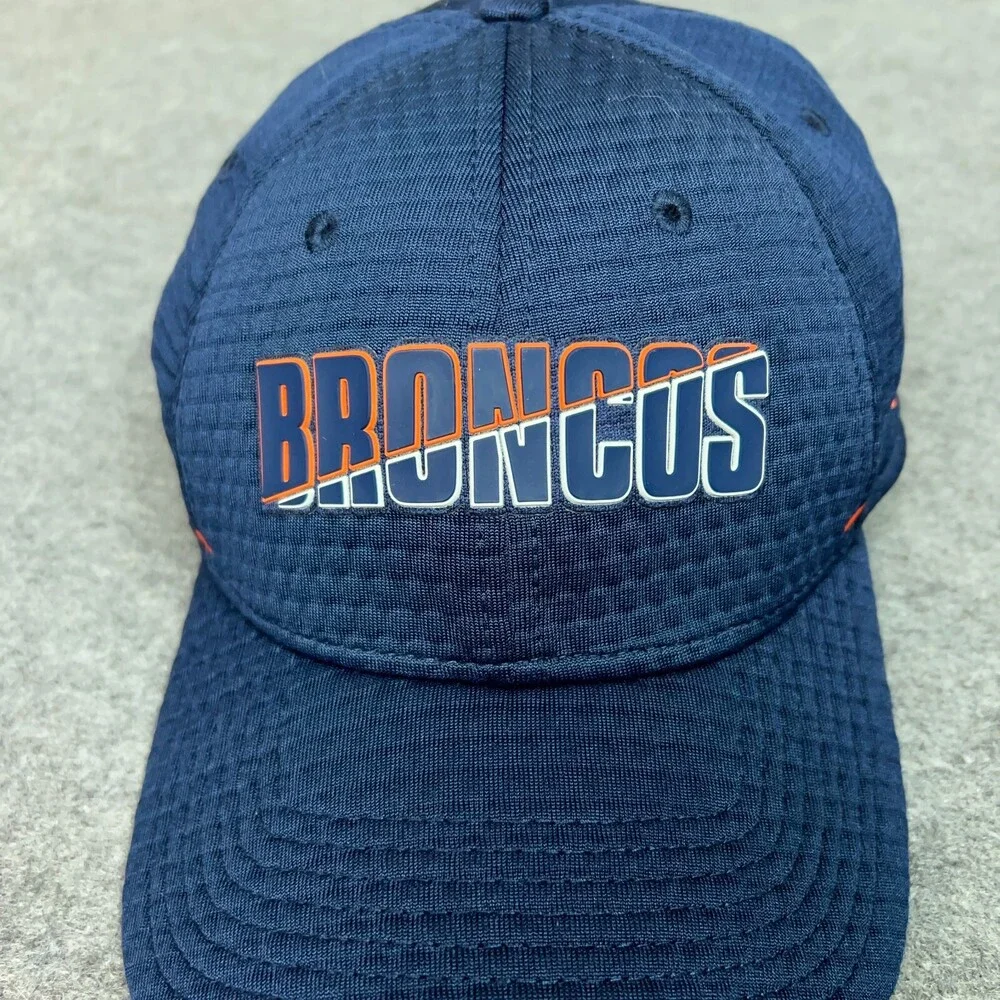 Denver Broncos Mens Hat Cap Medium Flex Navy Orange New Era Football NFL Cap‎